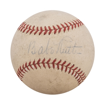 Babe Ruth Single Signed OAL Harridge Baseball (JSA)